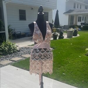 Glamorous Pink Sequin Fringe Dress